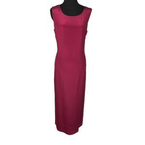 Talbots Pure Silk 2 Piece Wine Jacket and Sleeveless Sheath Maxi Dress S…